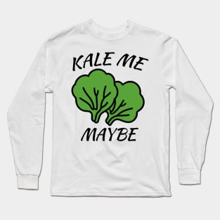 Funny Kale Socializing Tee | Fun Dating Lifestyle Shirt | Unique Vegetarian Socializing Gift Idea for Introverts Long Sleeve T-Shirt